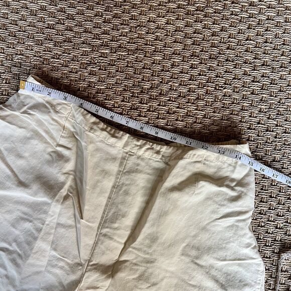 Valerie Stevens Pants Soft Yellow High Rise Silk & Linen Elastic Waist Sz Small - Picture 4 of 6